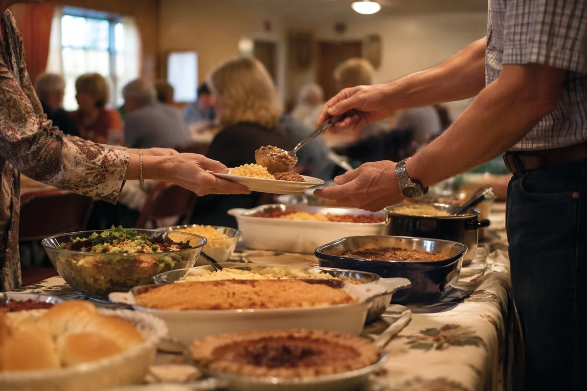 Warm Church Potluck Fellowship Dinner