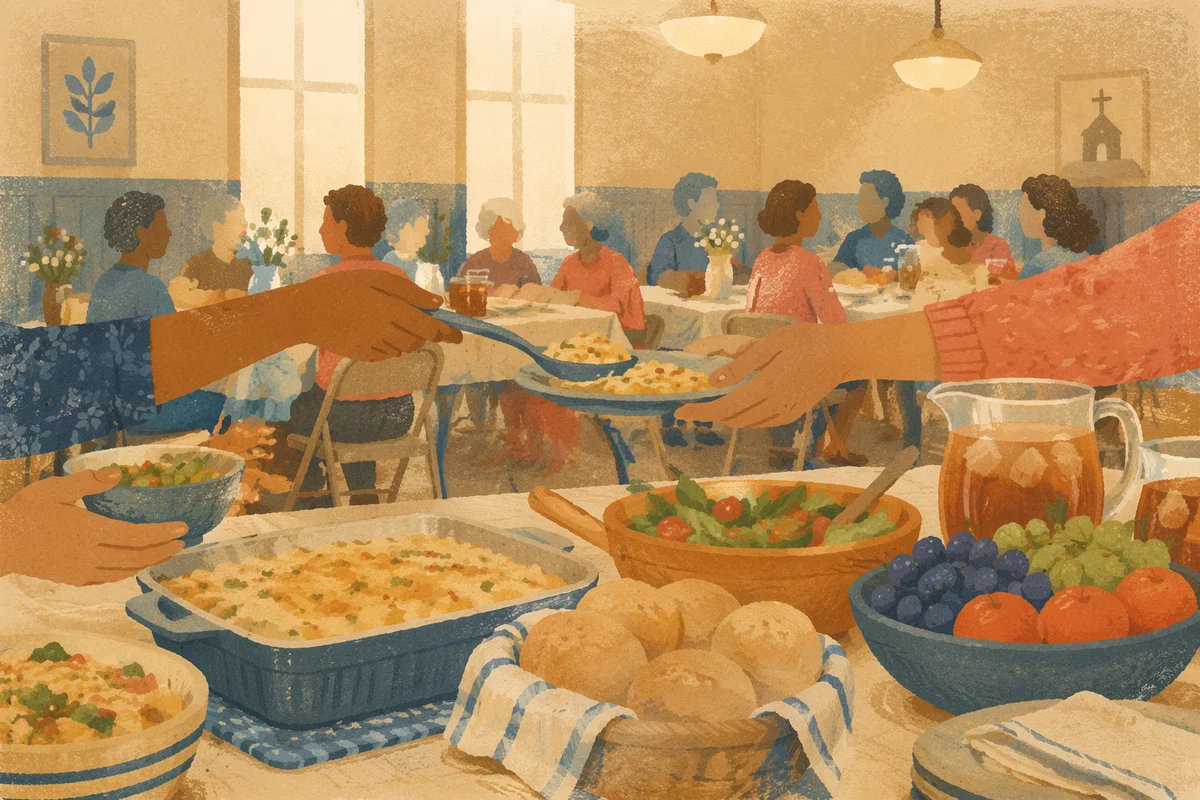 Welcoming Church Potluck Fellowship Hall Tables