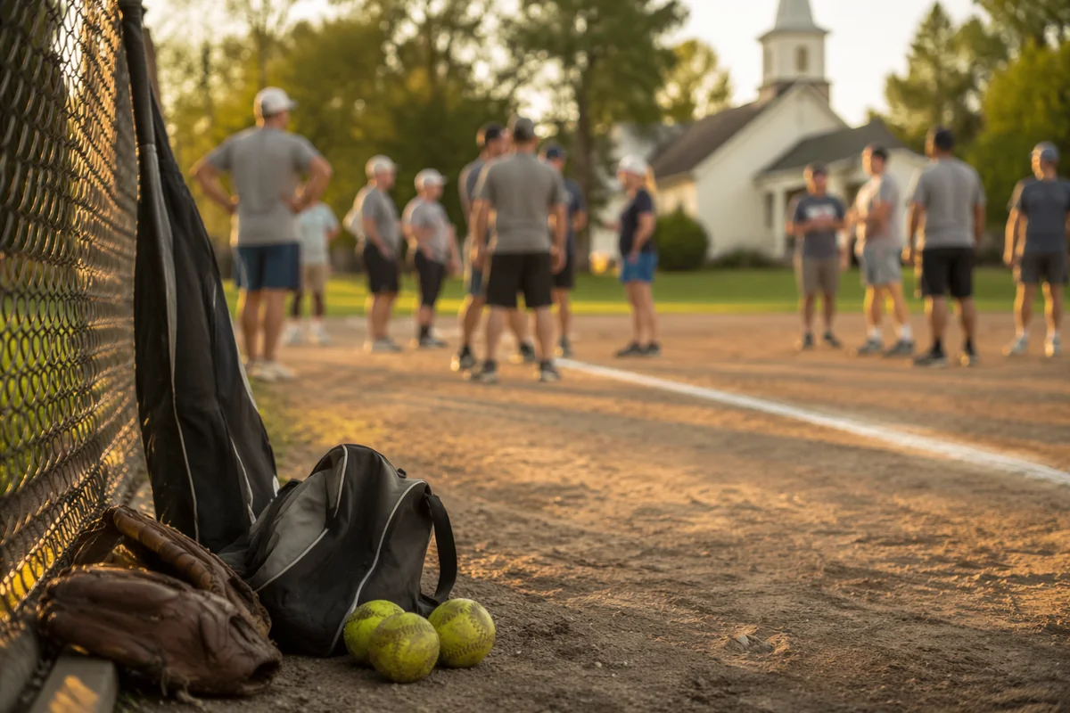 Church Softball Team Fellowship After Practice