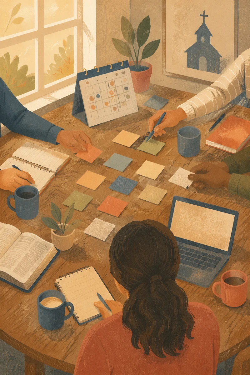 Church Staff Planning Meeting in Morning Light