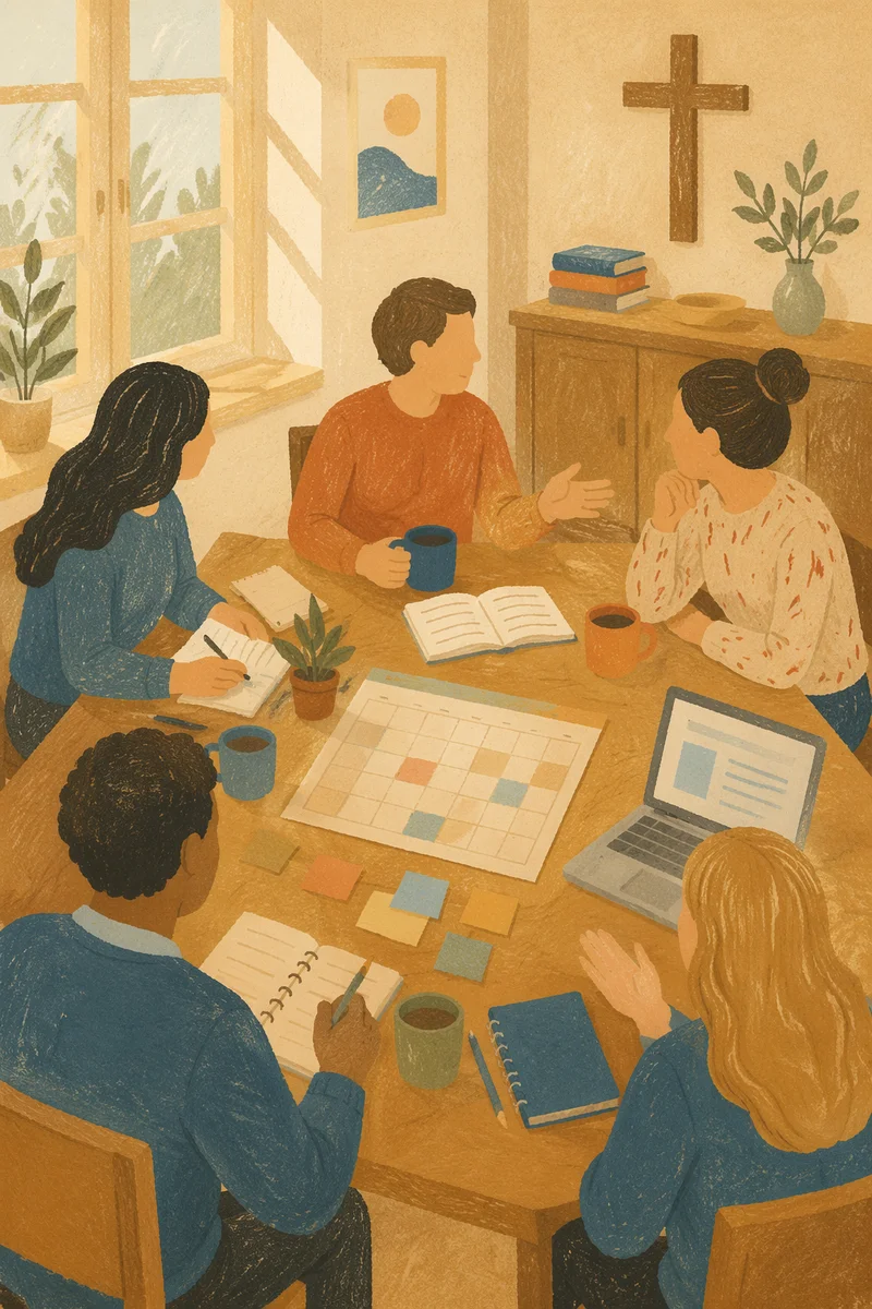 Church Staff Planning Meeting in Fellowship Room