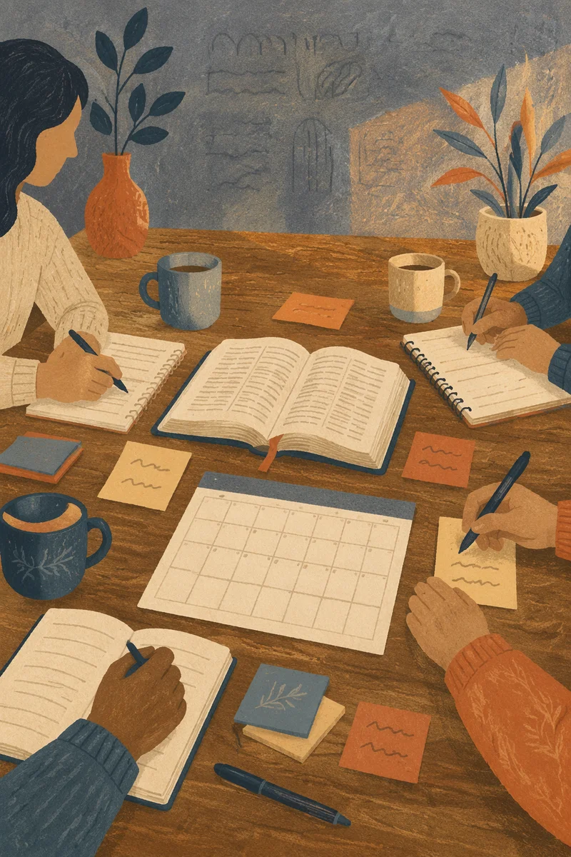 Church Staff Planning Meeting with Open Bible