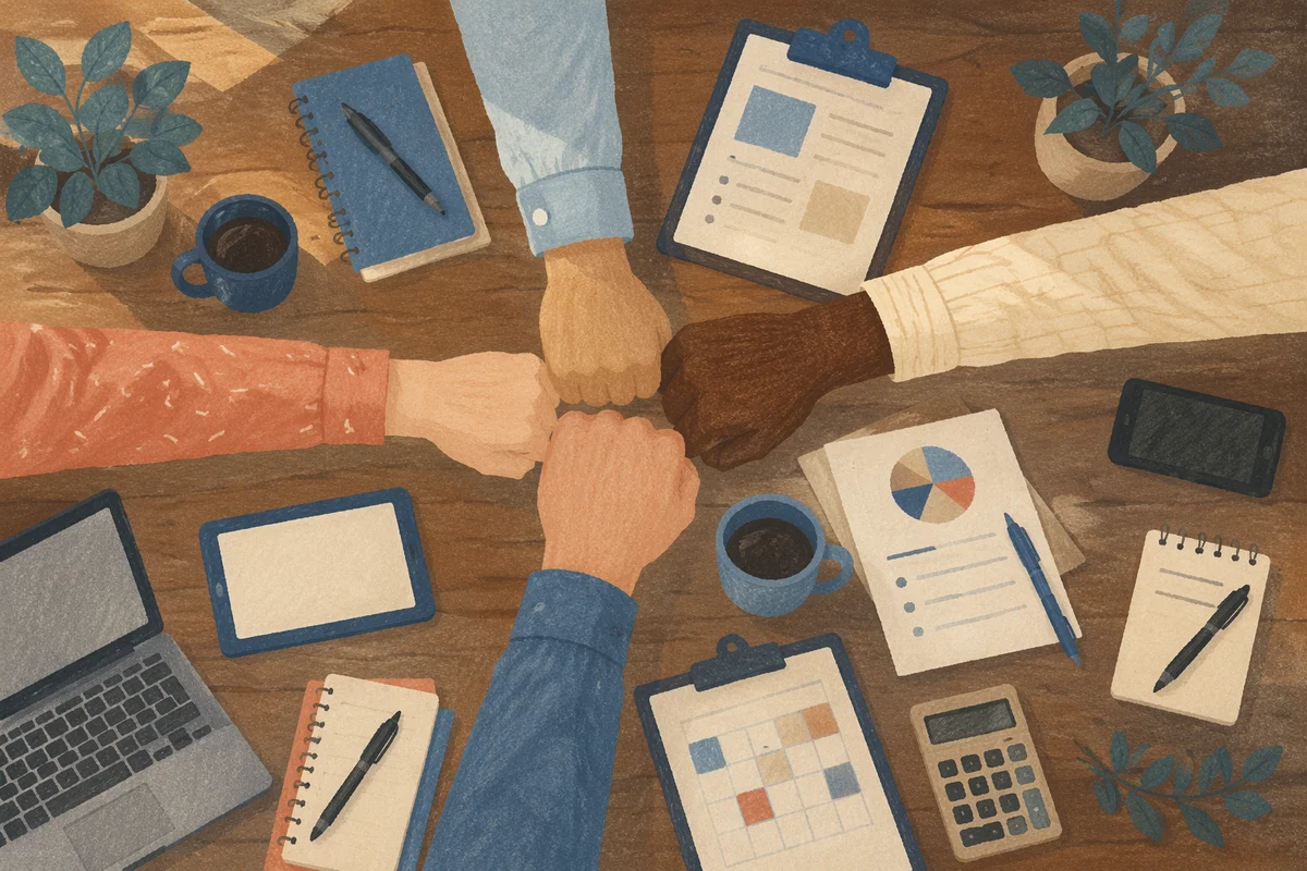 Church Staff Planning Meeting Flat Lay