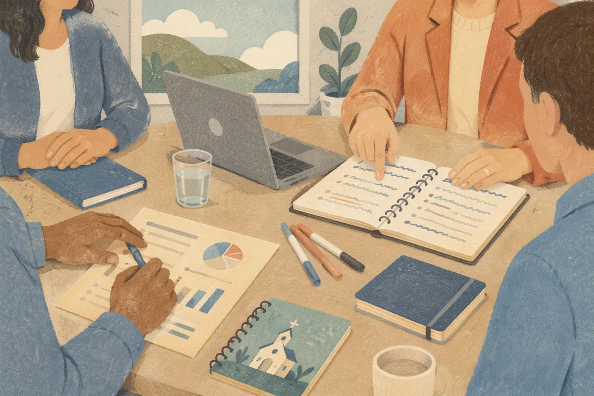 Church Staff Planning Meeting Around Table