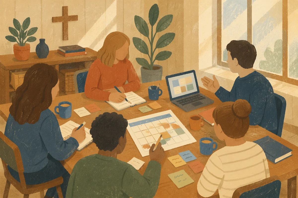 Church Staff Planning Meeting in Fellowship Room