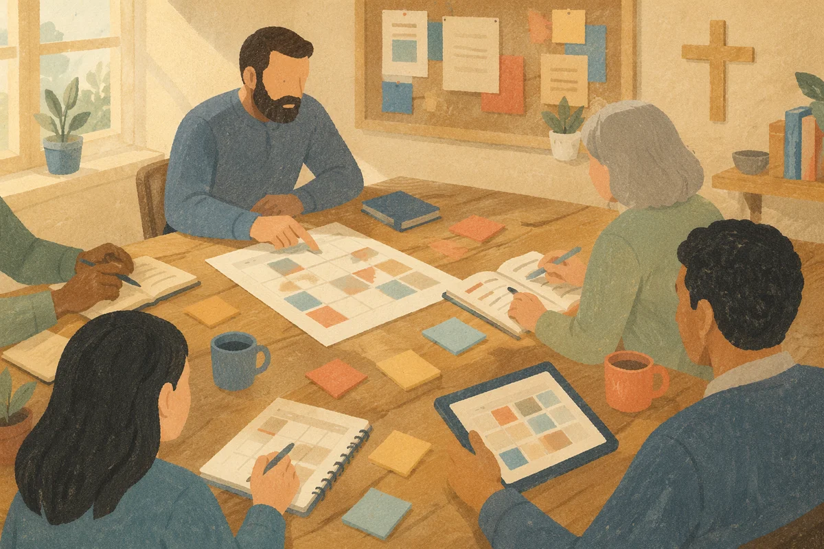 Church Staff Planning Meeting Around Table
