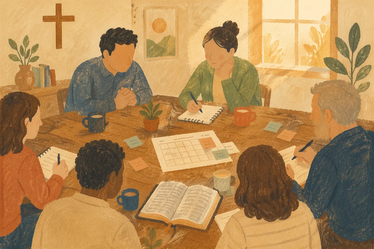Church Staff Planning Meeting in Warm Light