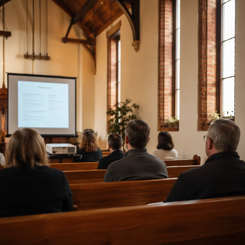 Church Staff Planning Meeting in Warm Sanctuary