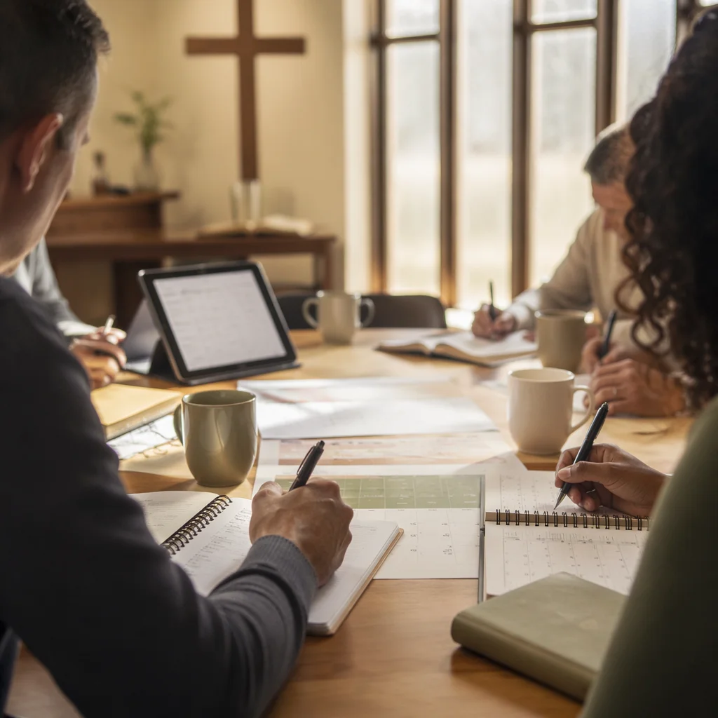 Church Staff Planning Meeting in Fellowship Room