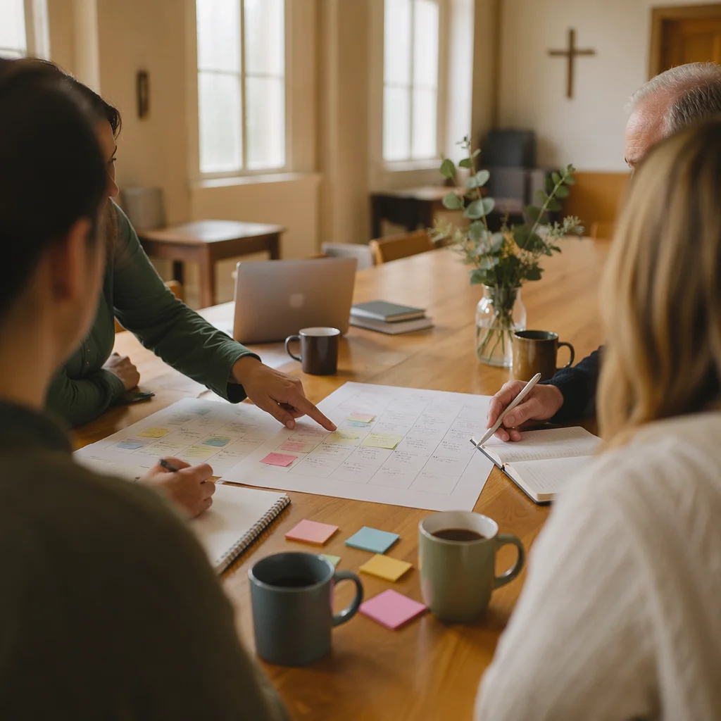 Church Staff Planning Meeting in Morning Light