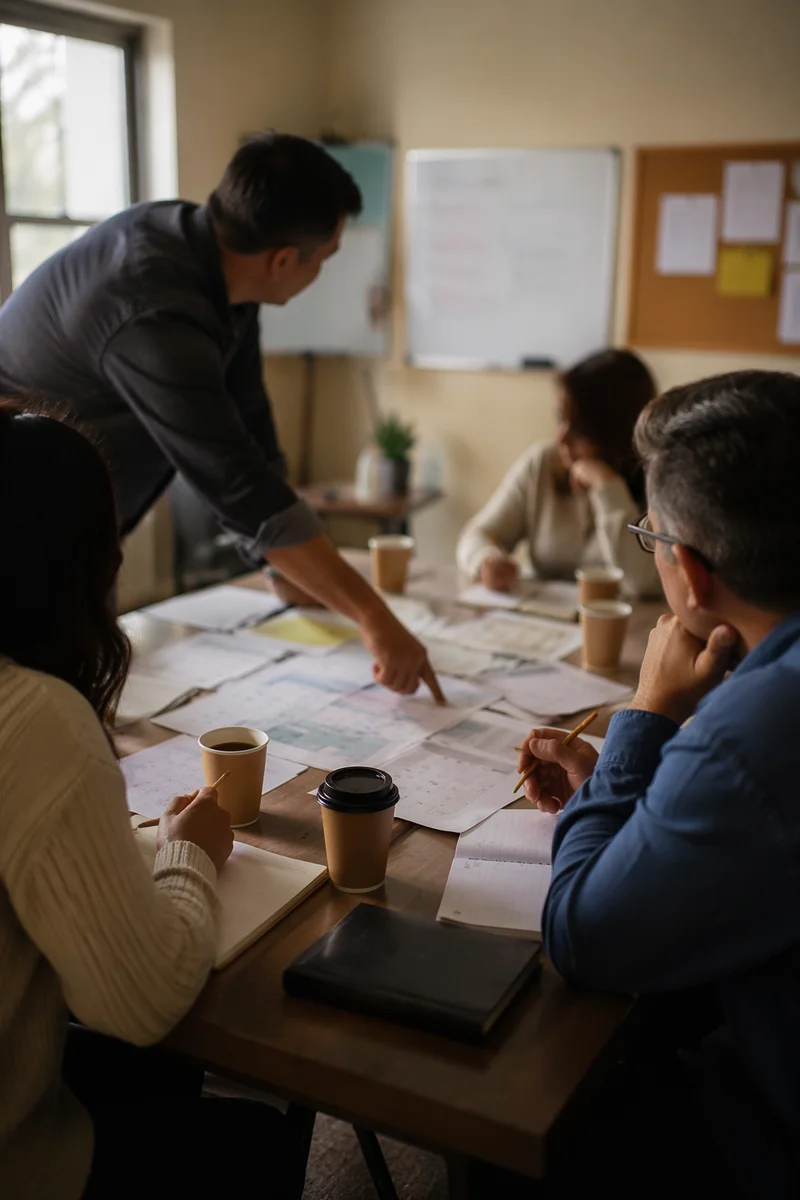 Church Staff Planning Meeting Around Table