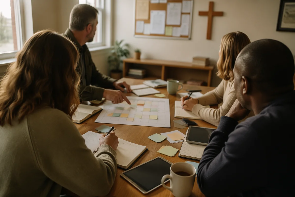 Church Staff Planning Meeting Around Table
