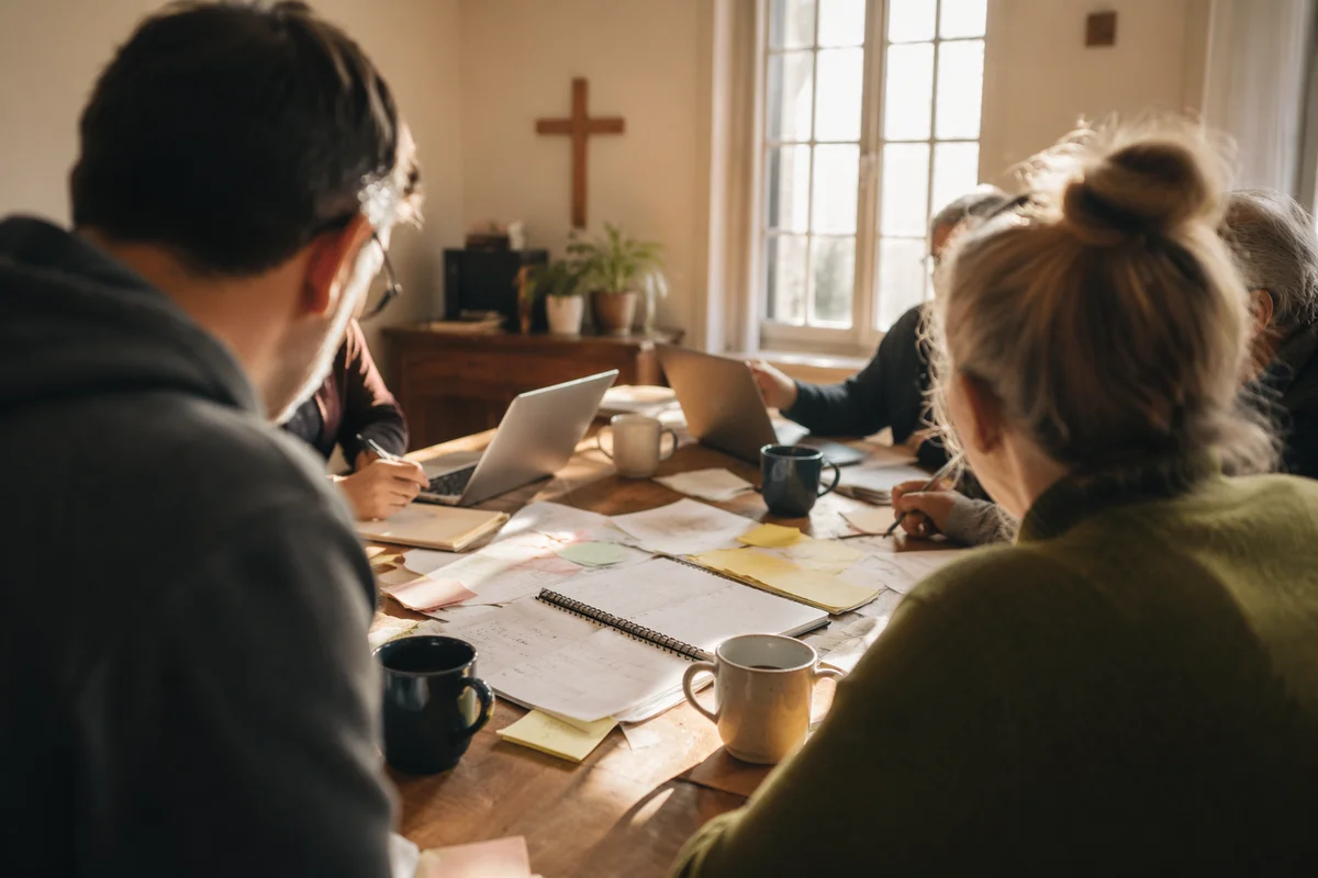 Church Staff Planning Meeting in Morning Light