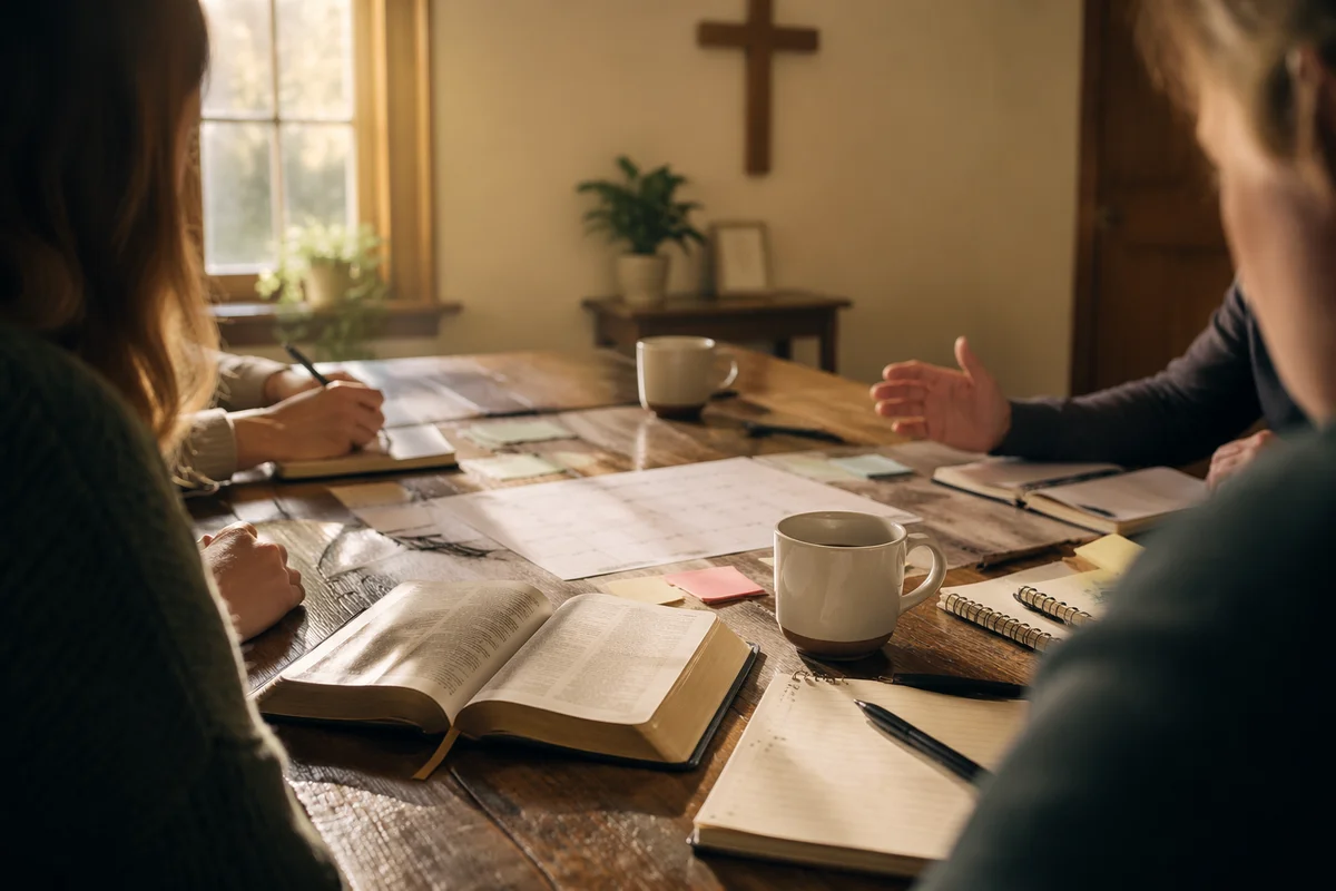 Church Staff Planning Meeting in Chapel Room