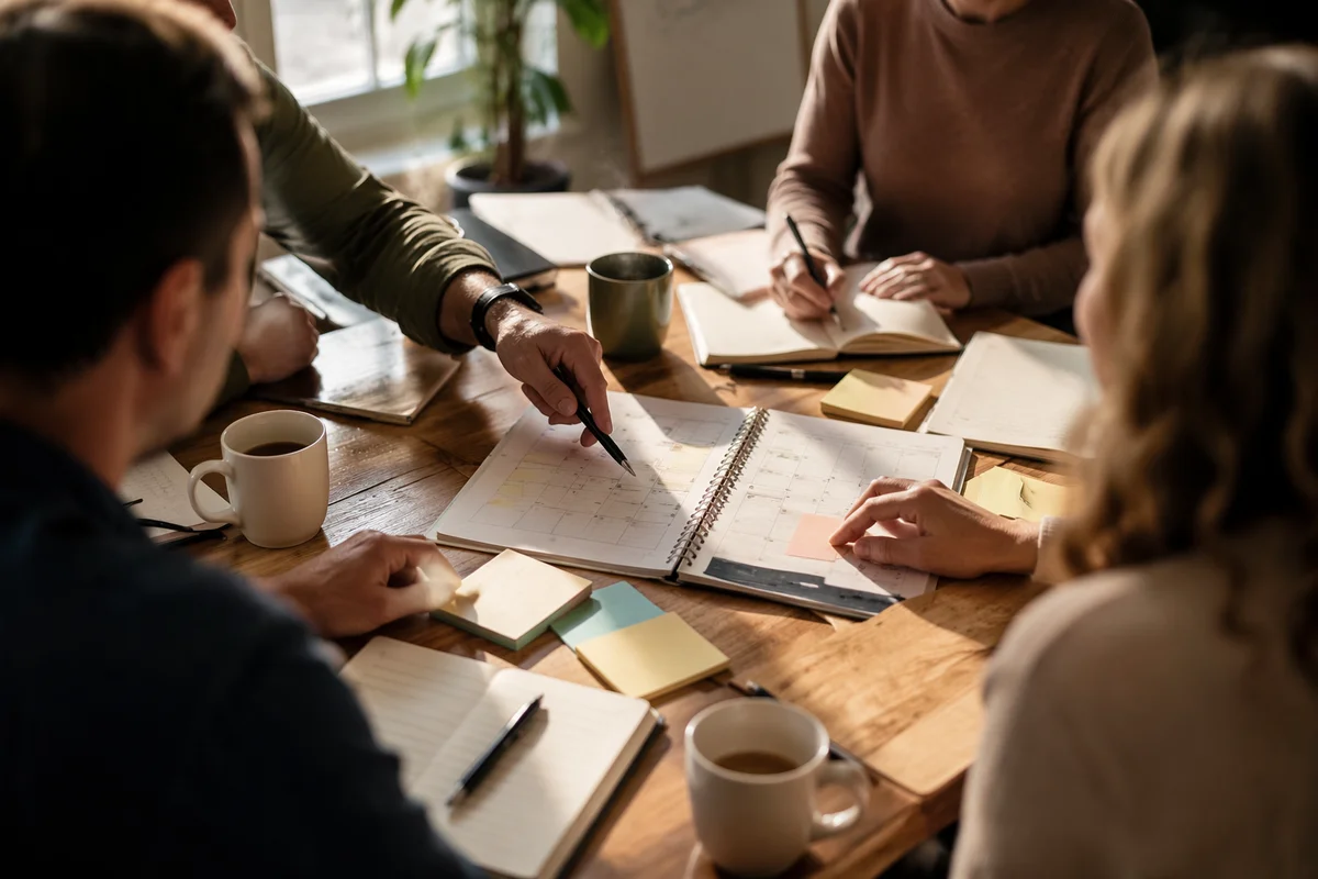 Church Staff Planning Meeting in Morning Light