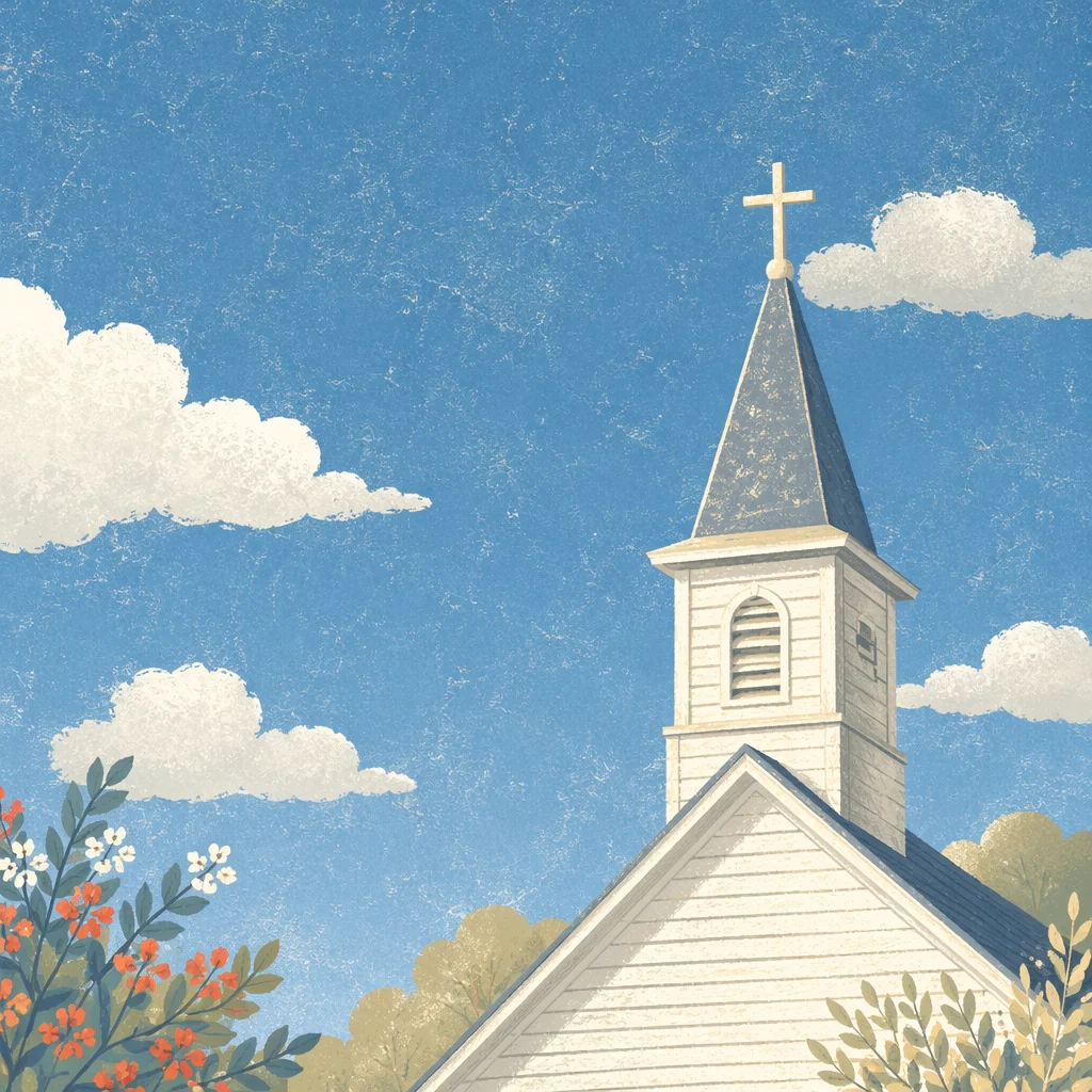 White Church Steeple Under Blue Sky
