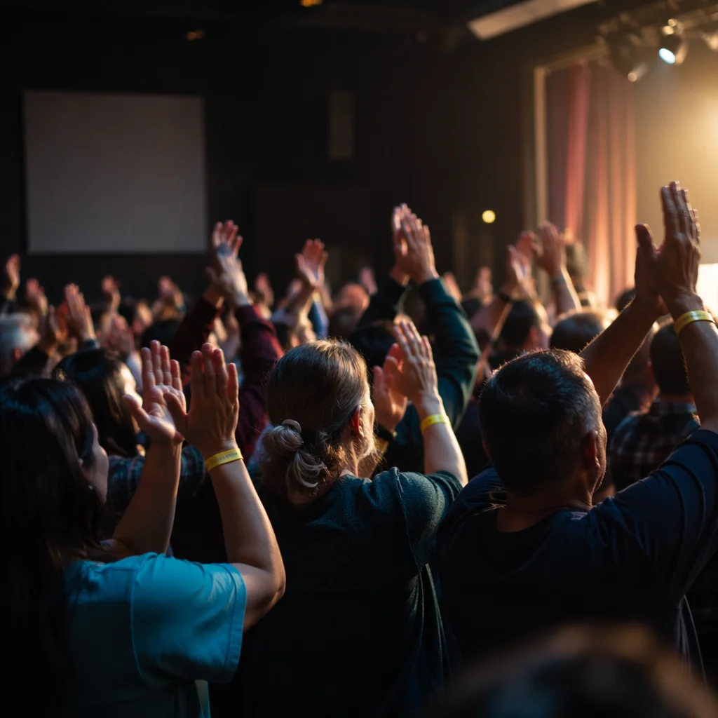 Church Talent Show Audience Applauding Stage