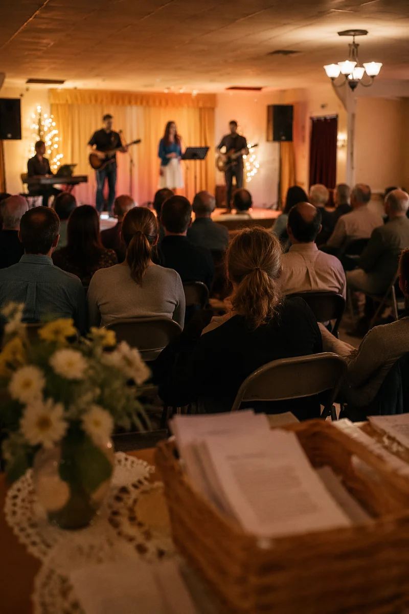 Warm Church Talent Show Stage Gathering