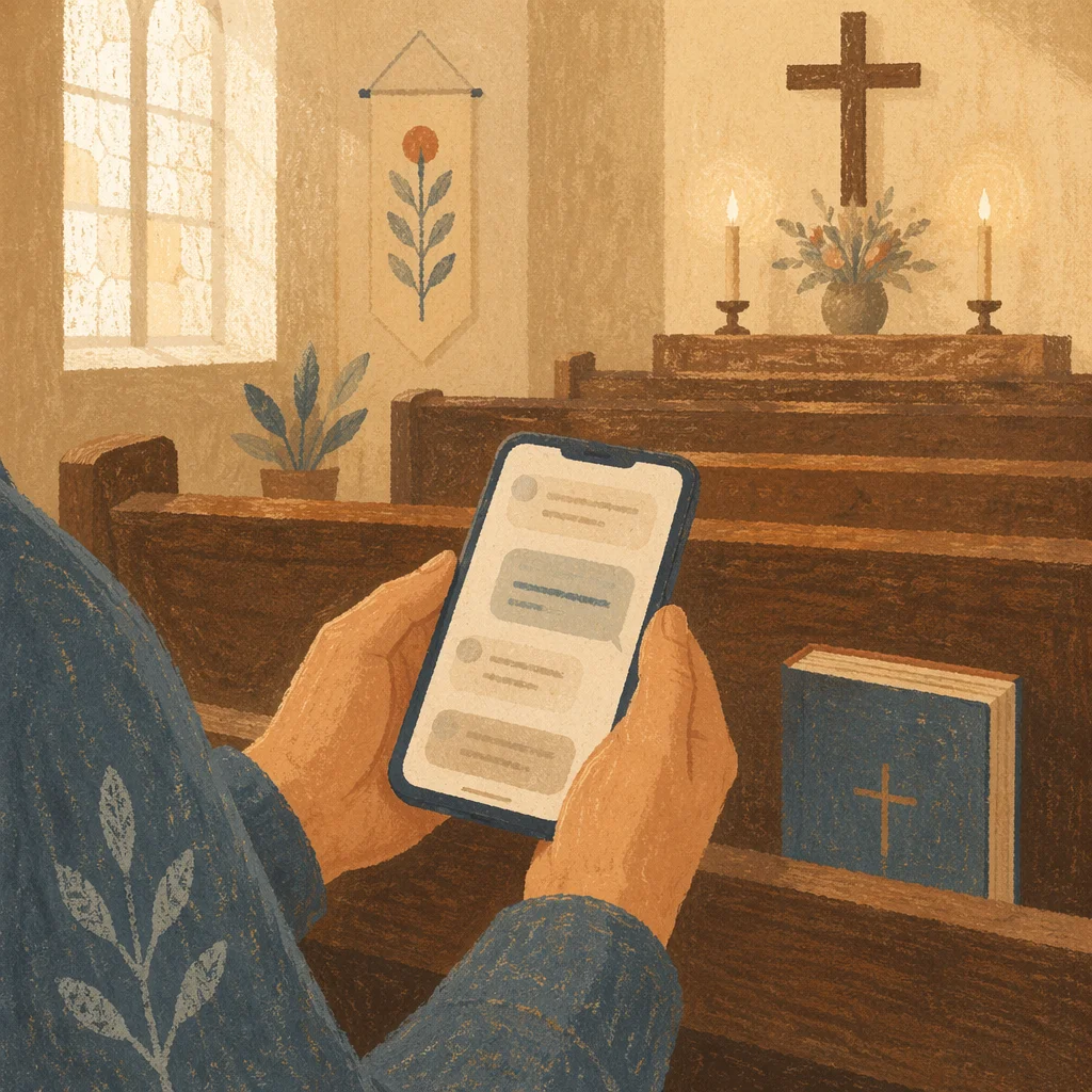Prayer Request Message in Church Pew
