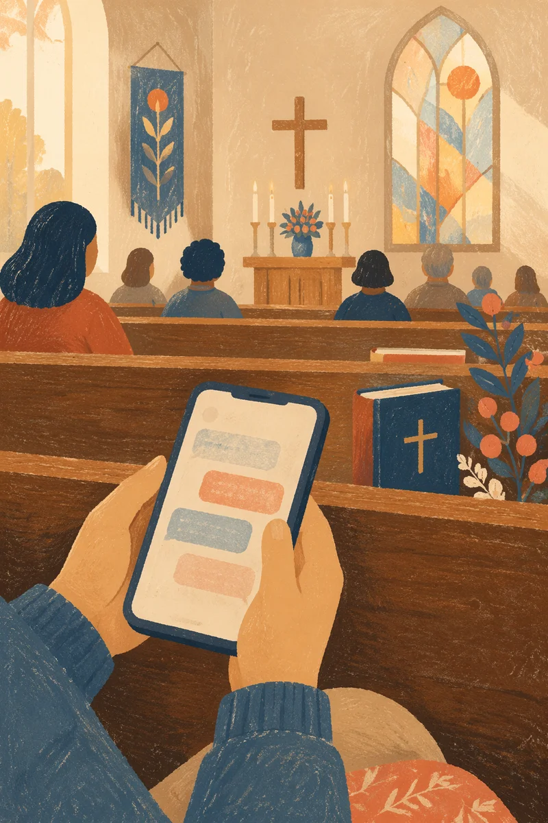 Prayer Request Text in Church Pew