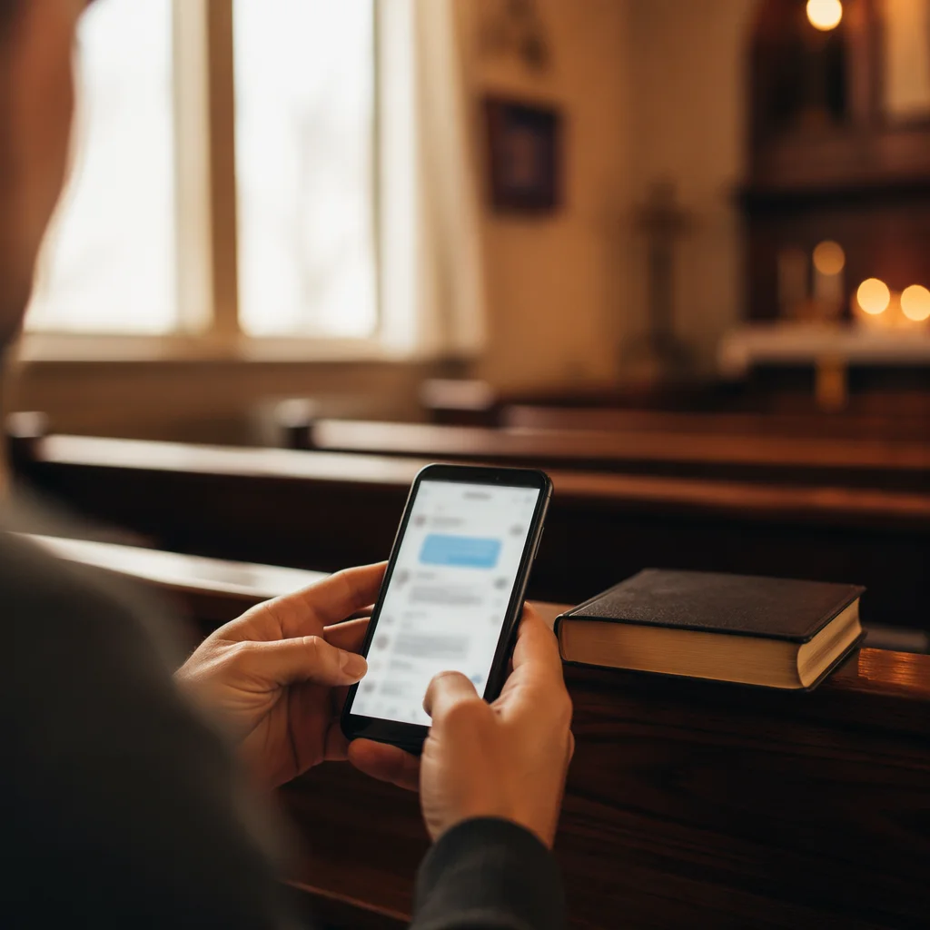 Prayer Request Text in Church Pew