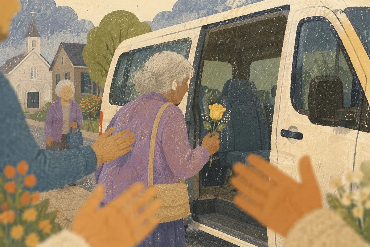Church Van Welcoming Elderly Members