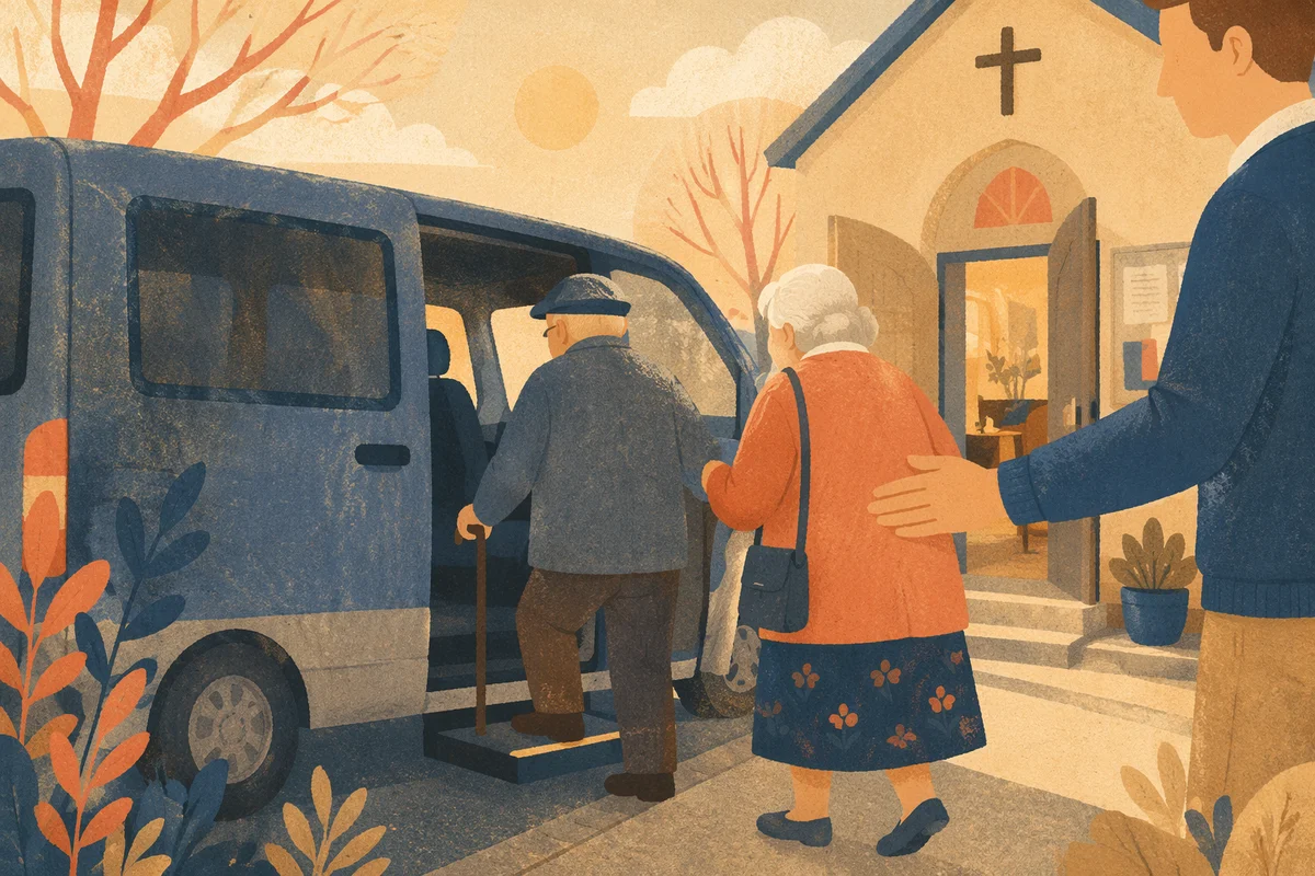 Church Van Welcoming Elderly Members