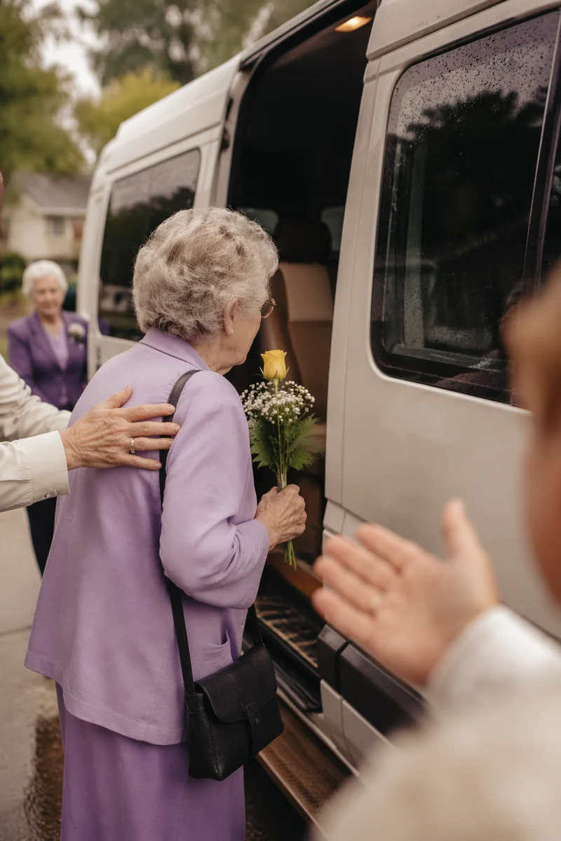 Church Van Helping Elderly Members Arrive