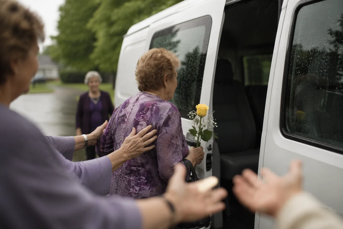 Church Van Helping Elderly Members Arrive