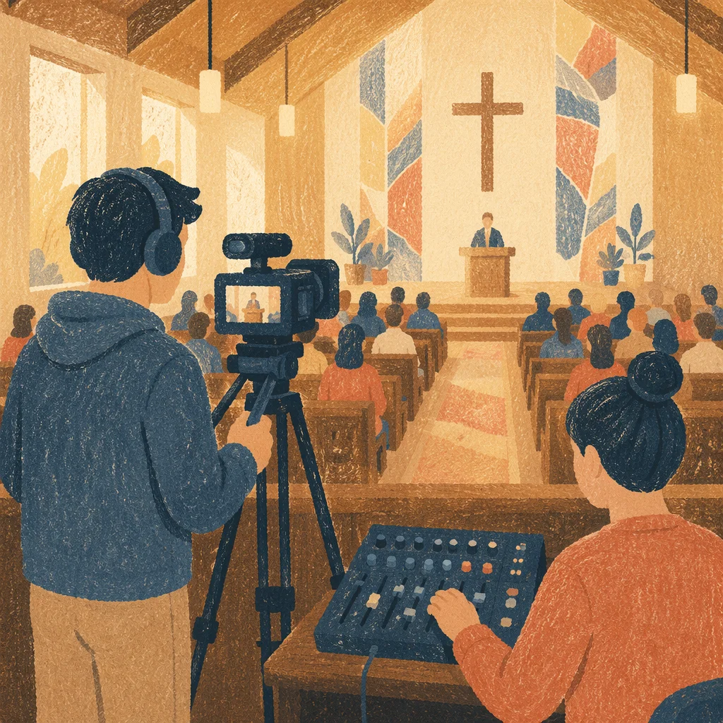 Church Media Team Filming Sunday Service