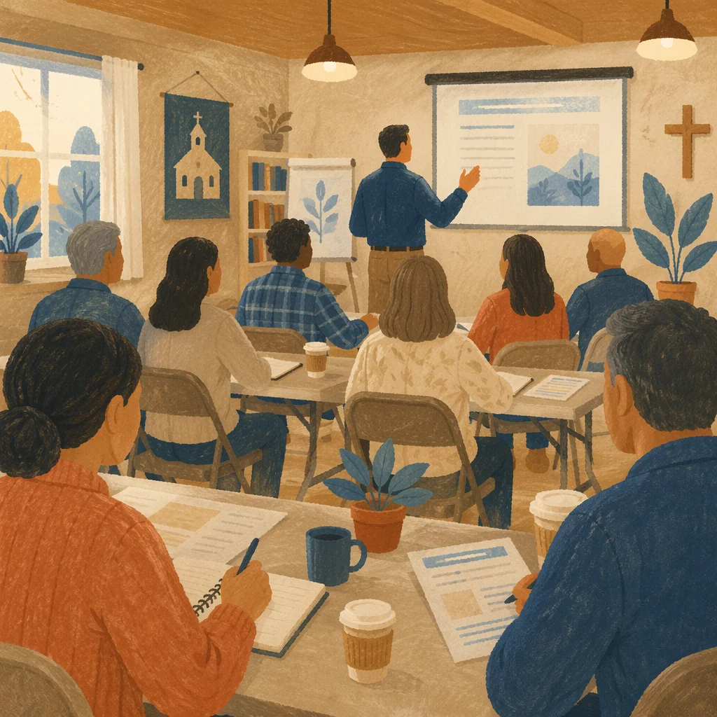 Church Volunteer Training in Warm Classroom