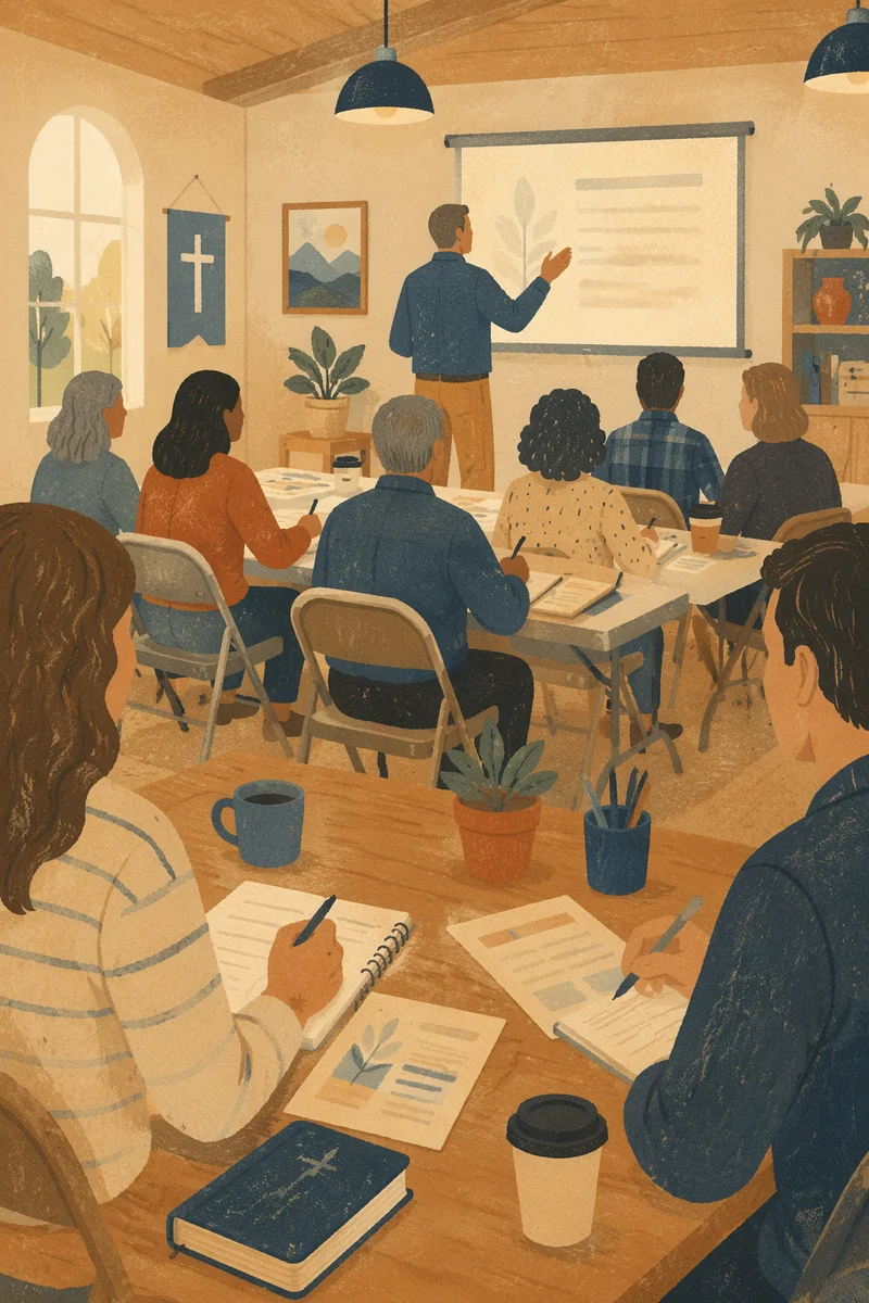 Church Volunteer Training in Warm Classroom