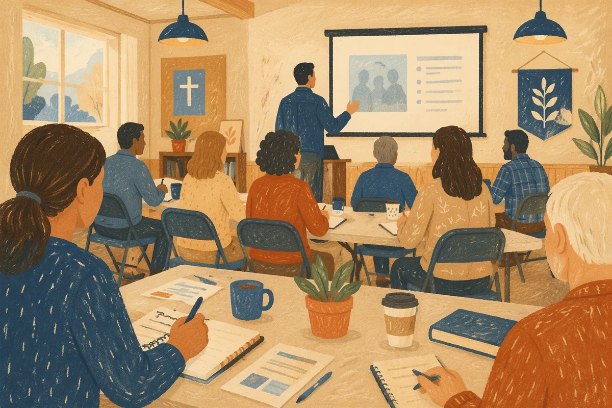 Church Volunteer Training in Warm Classroom