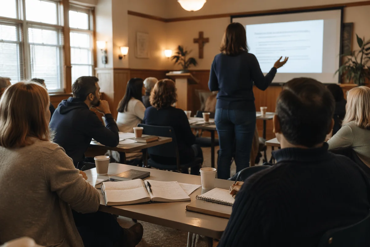 Church Volunteer Training in Warm Classroom