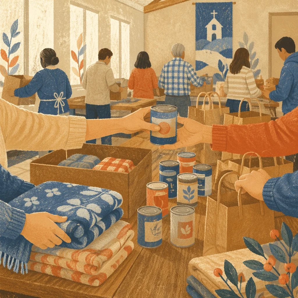 Church Volunteers Packing Relief Supplies Together