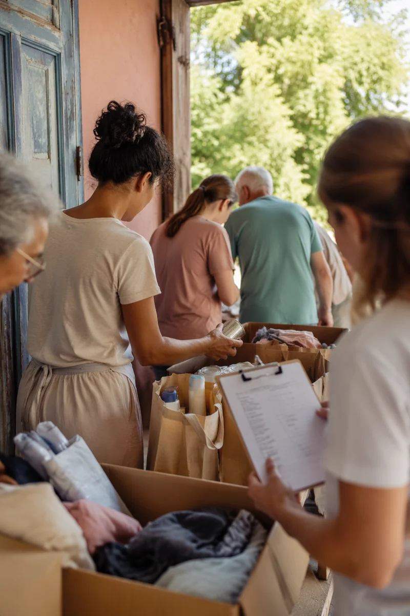 Church Volunteers Packing Outreach Supplies