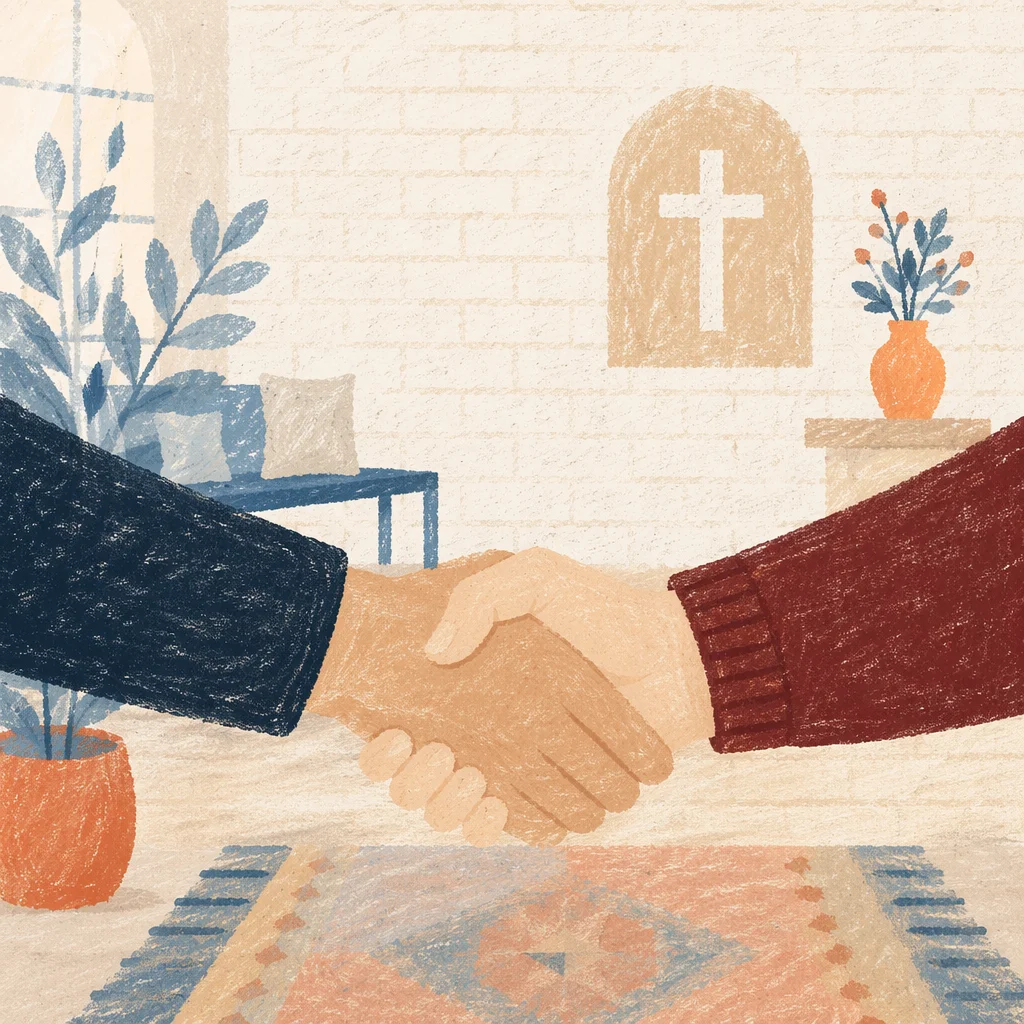 Warm Church Welcome Handshake