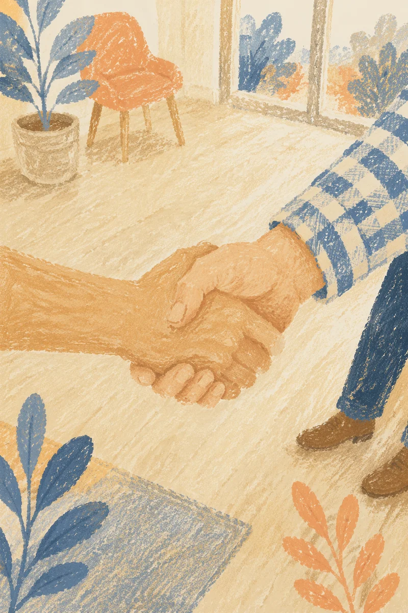 Warm Church Welcome Handshake Greeting