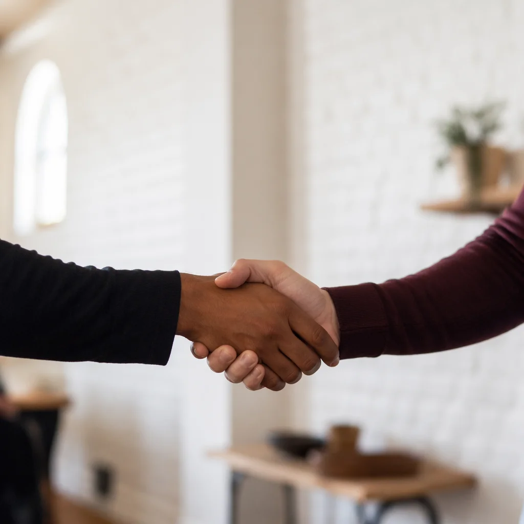 Warm Church Welcome Handshake