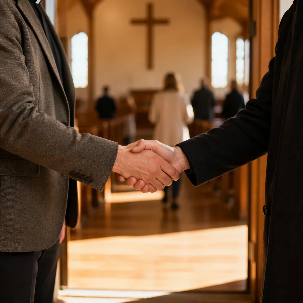 Warm Church Welcome Handshake