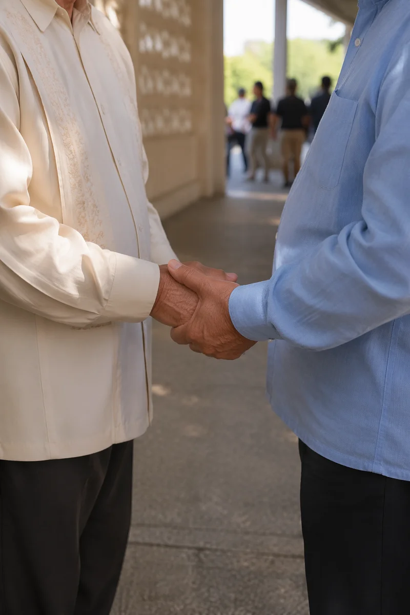 Warm Church Welcome Handshake at Entrance