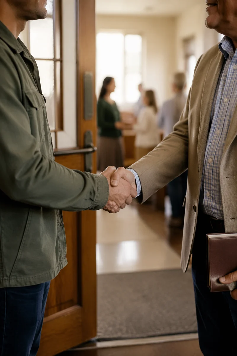 Warm Church Welcome Handshake