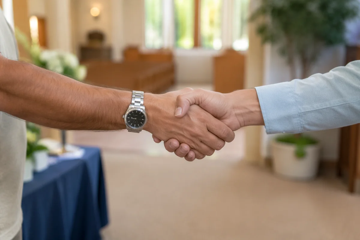 Warm Church Welcome Handshake