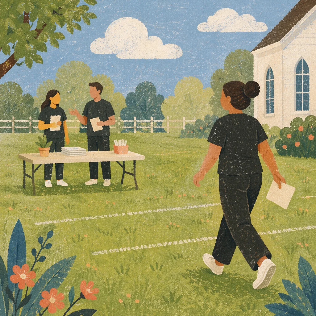 Church Welcome Team Orientation on Spring Lawn