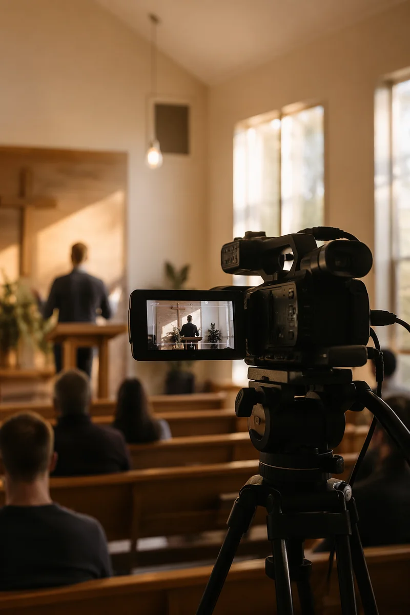 Church Sermon Recording Setup in Sanctuary