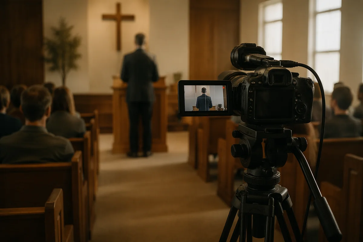 Church Sermon Recording Setup in Sanctuary