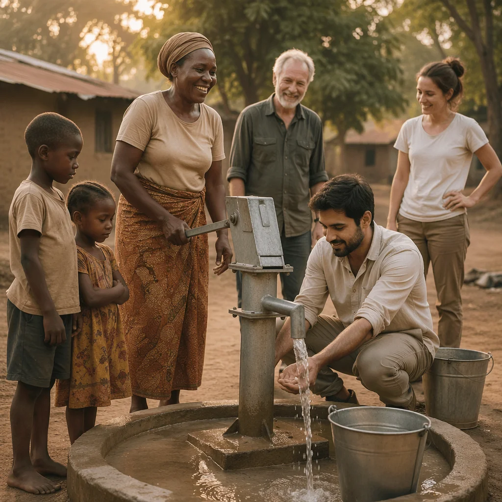 Volunteers at New Hand Pump Well