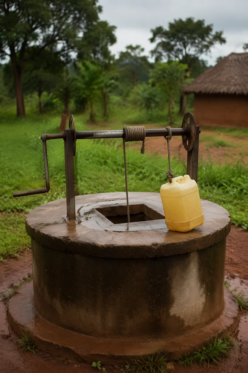 Rural Clean Water Well Mission Scene