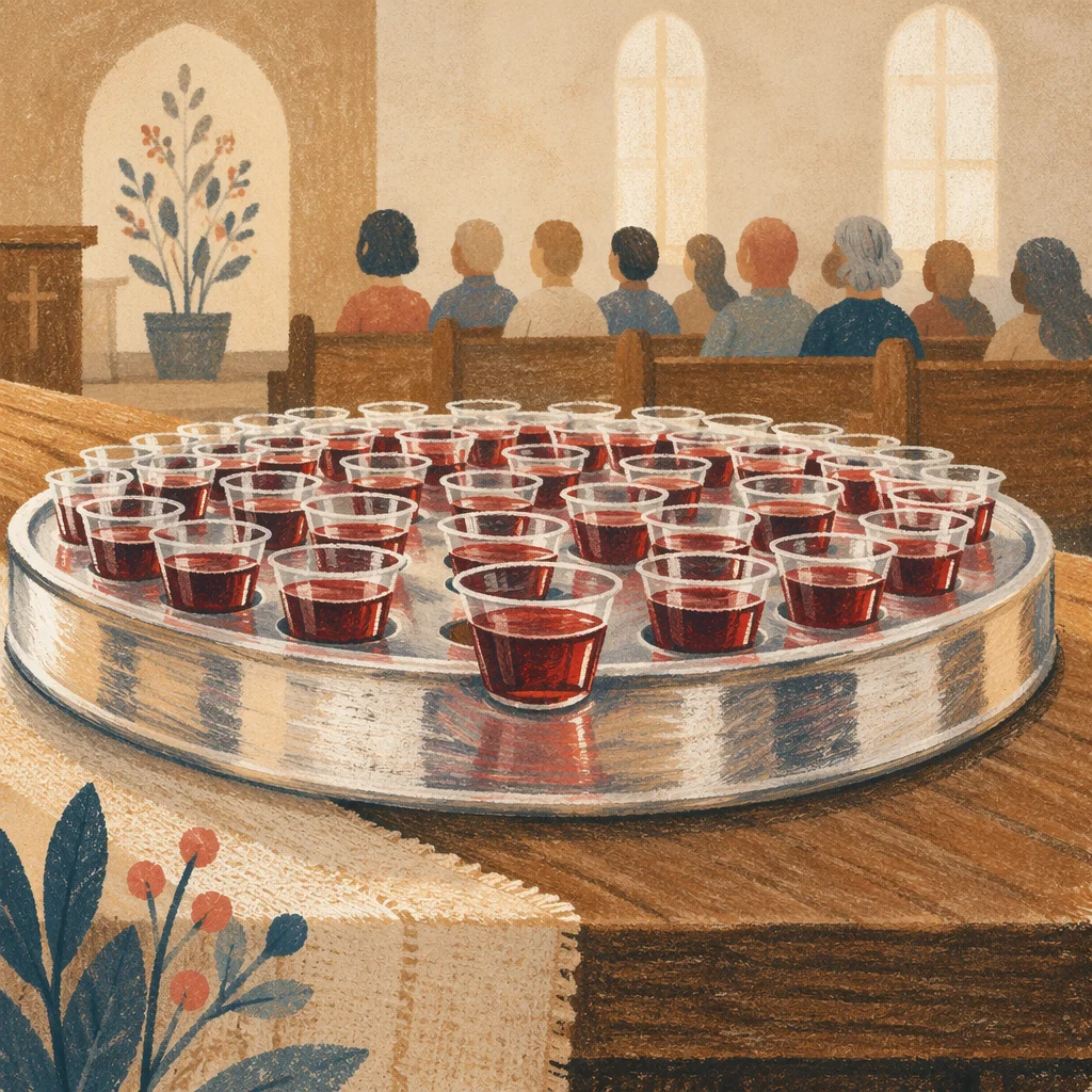 Individual Communion Cups in Morning Light