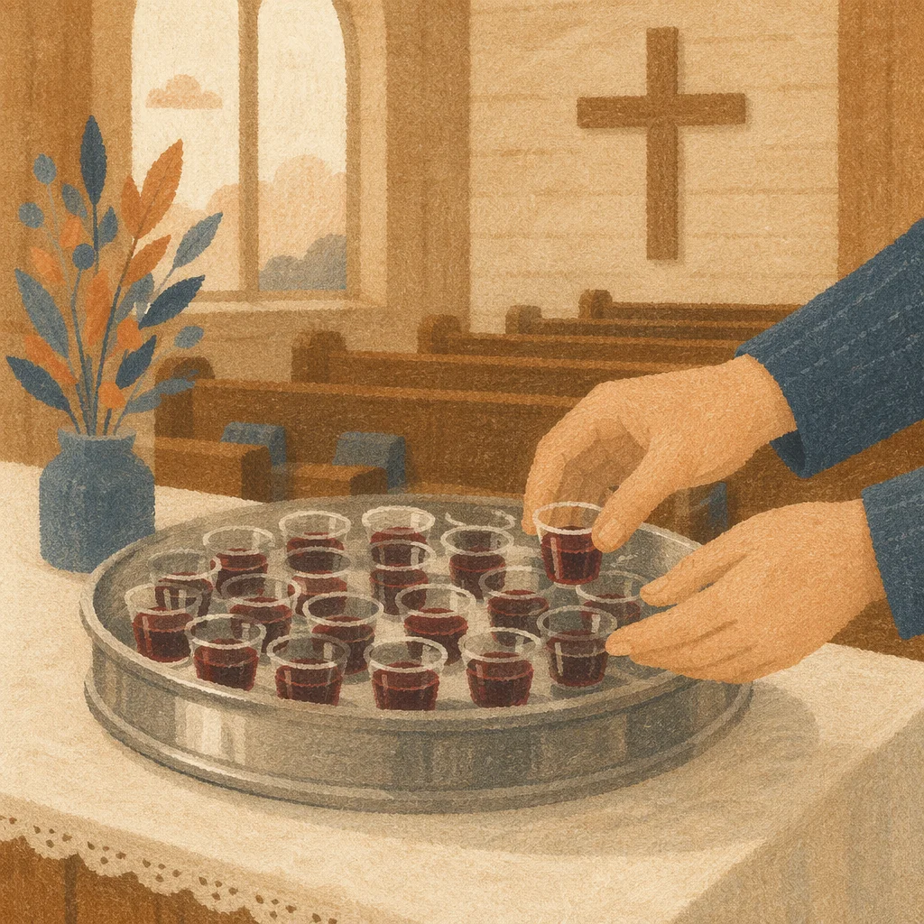 Communion Tray Prepared in Morning Chapel